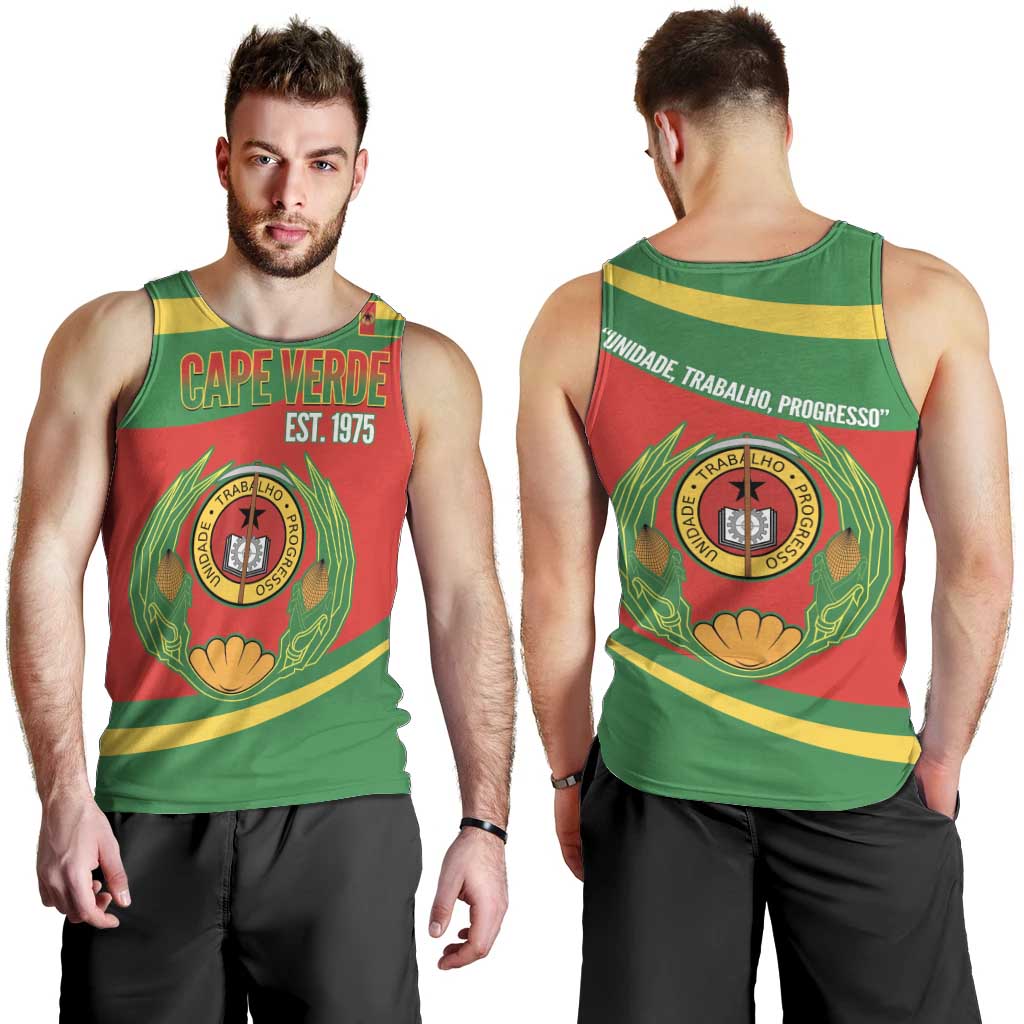 Cape Verde 1975-1992 Men Tank Top Unidade Trabalho Progresso
