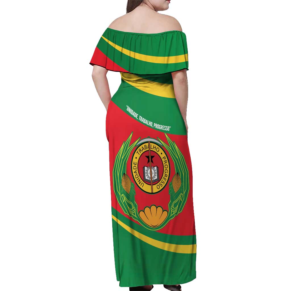 Cape Verde 1975-1992 Off Shoulder Maxi Dress Unidade Trabalho Progresso