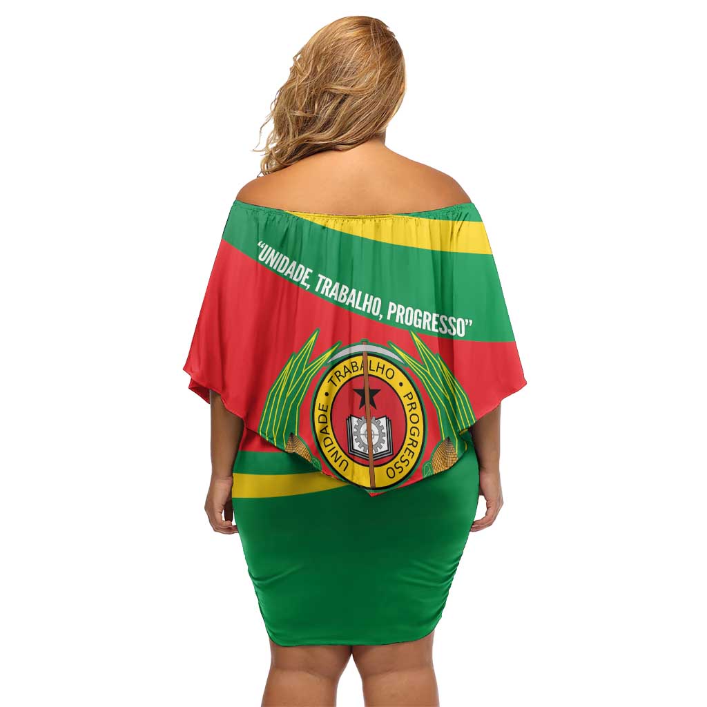 Cape Verde 1975-1992 Off Shoulder Short Dress Unidade Trabalho Progresso