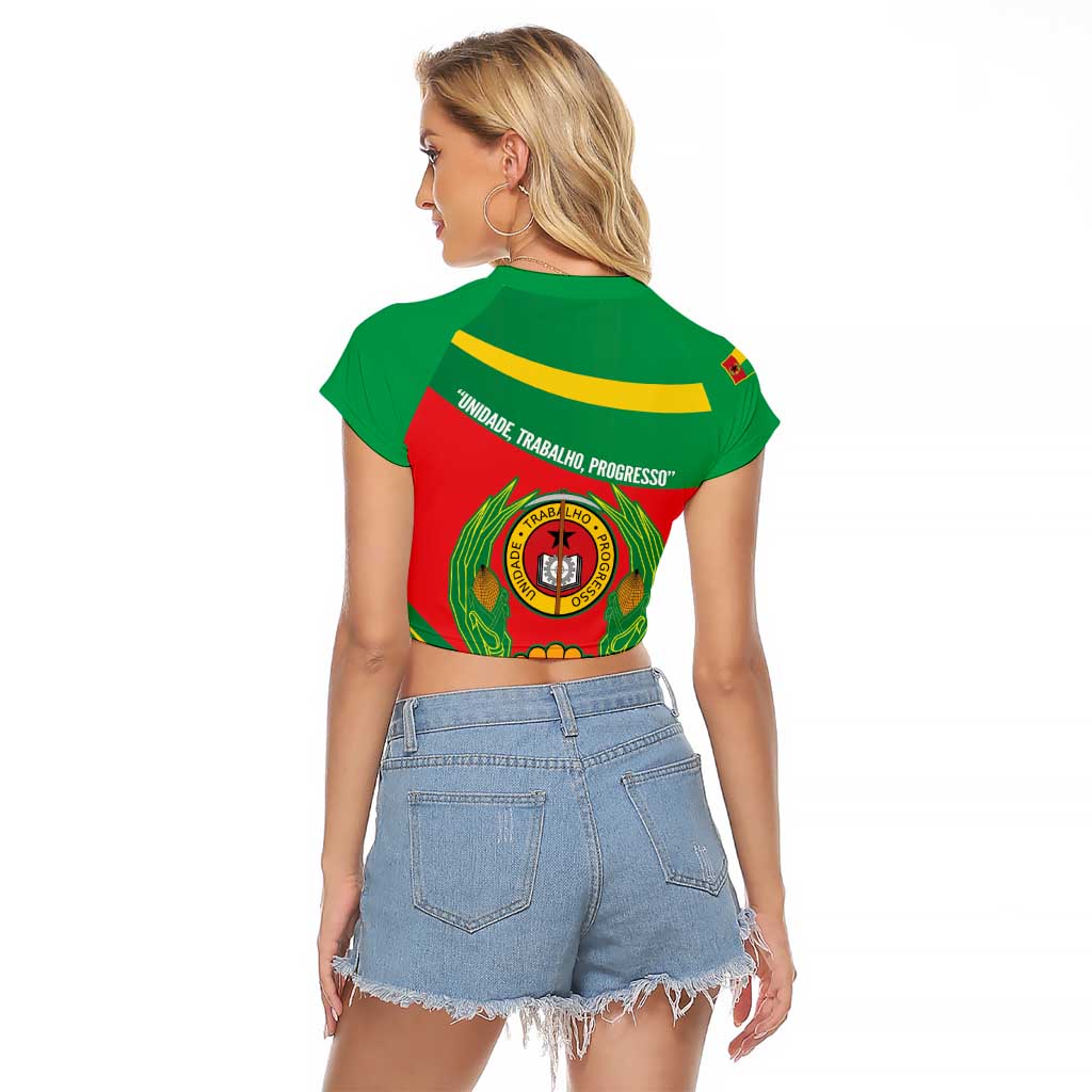 Cape Verde 1975-1992 Raglan Cropped T Shirt Unidade Trabalho Progresso