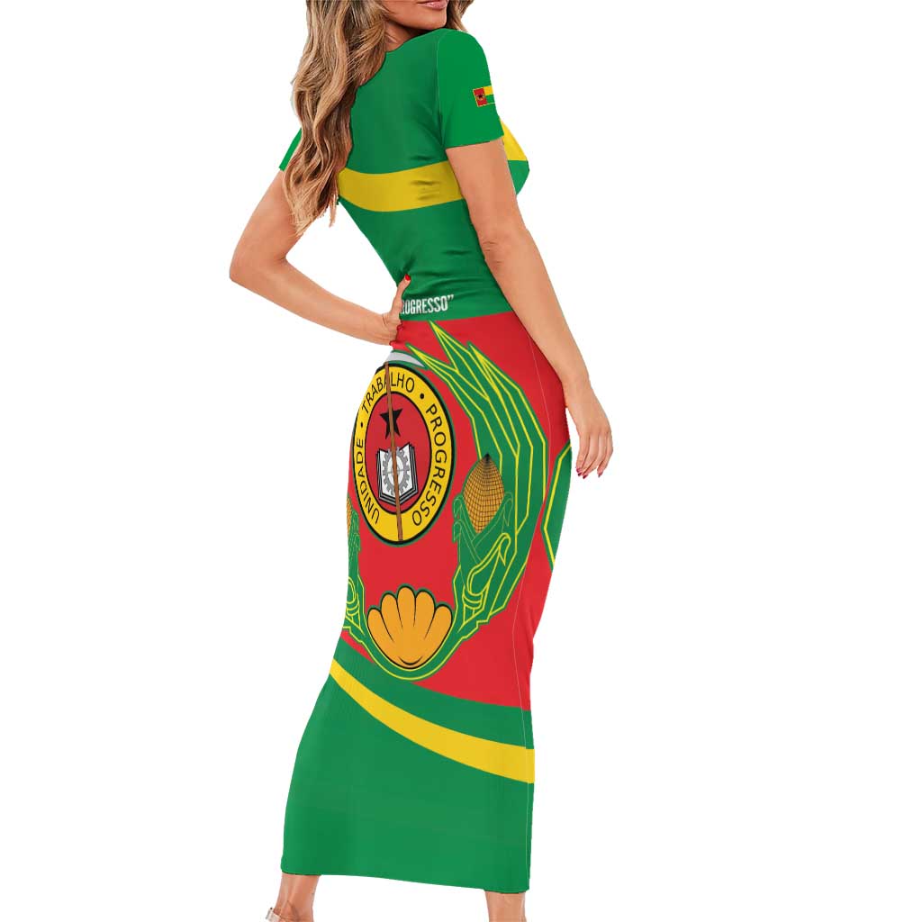 Cape Verde 1975-1992 Short Sleeve Bodycon Dress Unidade Trabalho Progresso