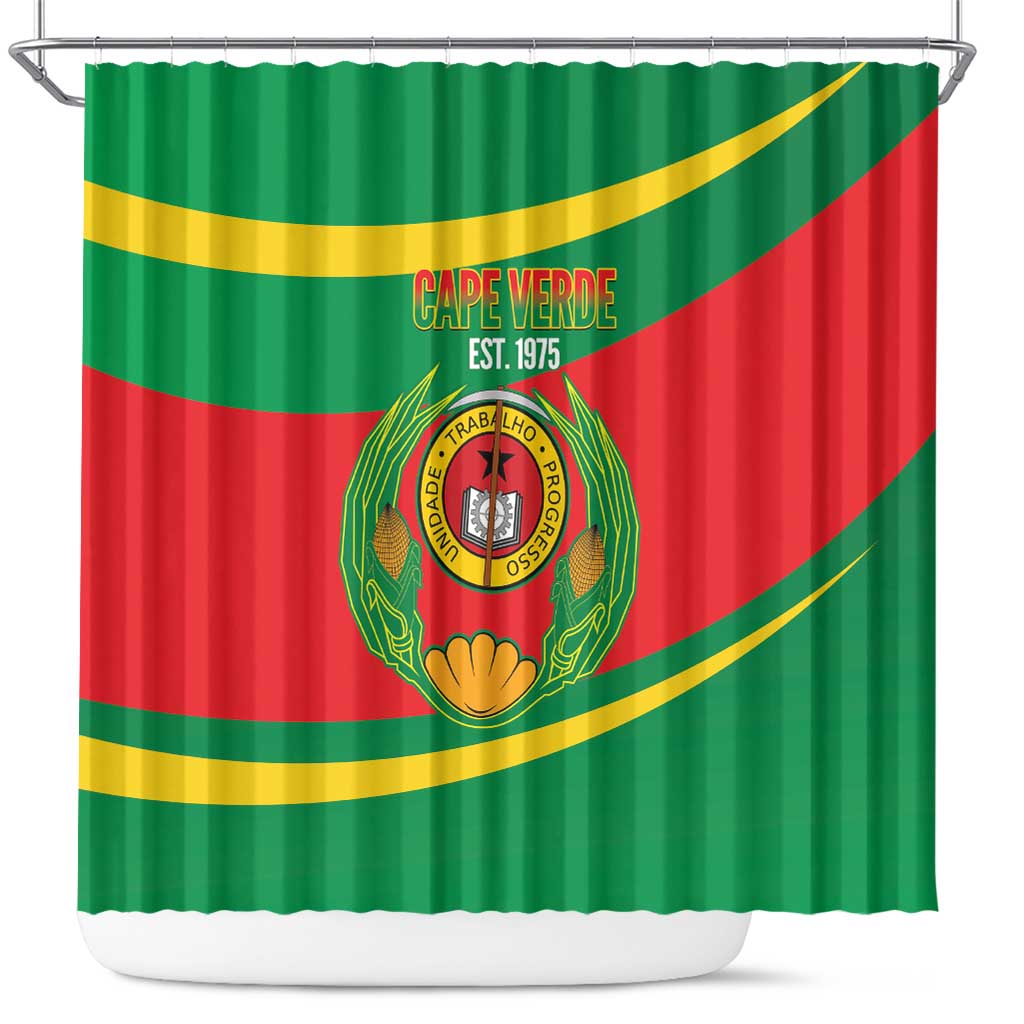 Cape Verde 1975-1992 Shower Curtain Unidade Trabalho Progresso
