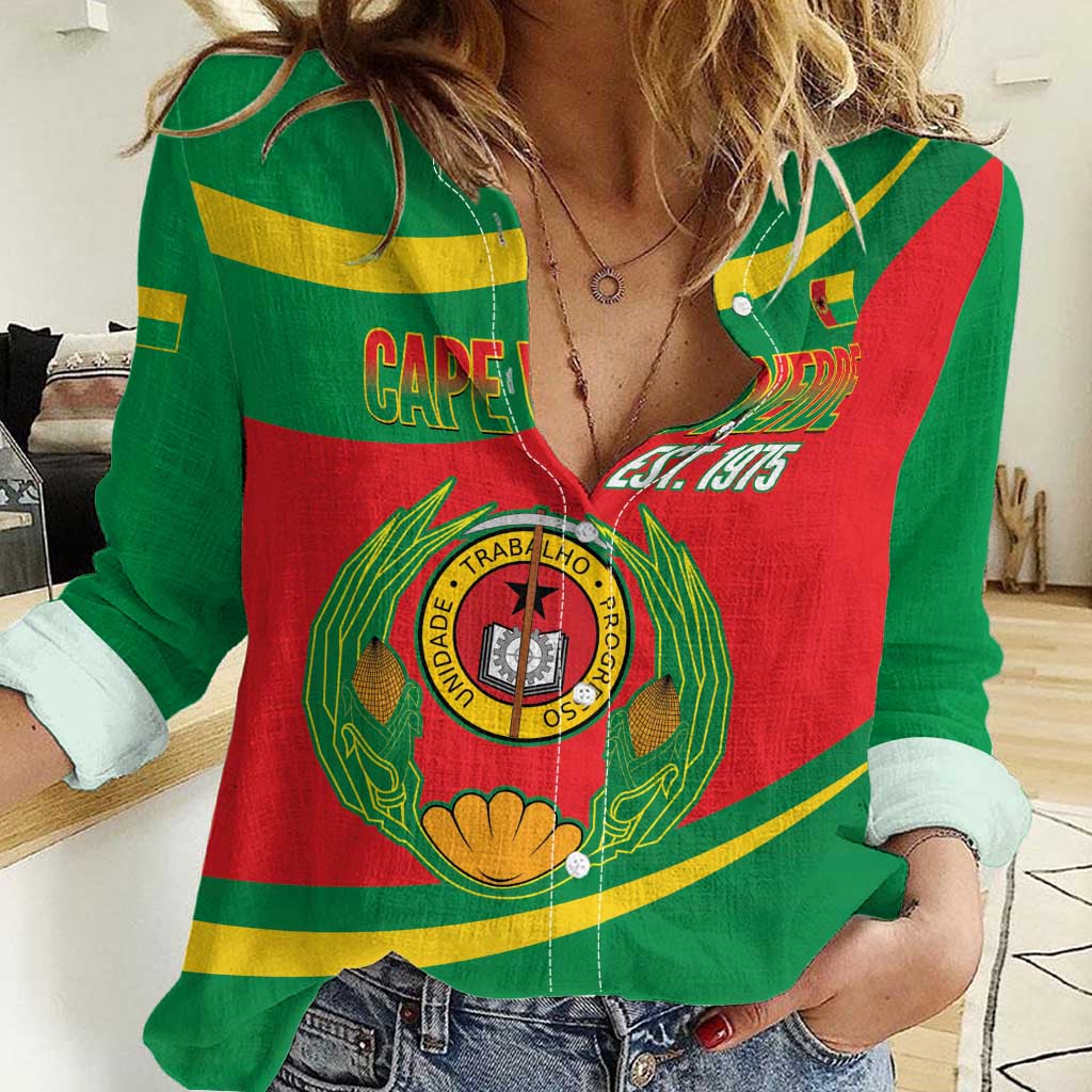 Cape Verde 1975-1992 Women Casual Shirt Unidade Trabalho Progresso