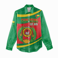 Cape Verde 1975-1992 Women Casual Shirt Unidade Trabalho Progresso