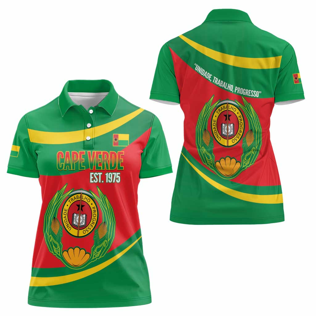 Cape Verde 1975-1992 Women Polo Shirt Unidade Trabalho Progresso