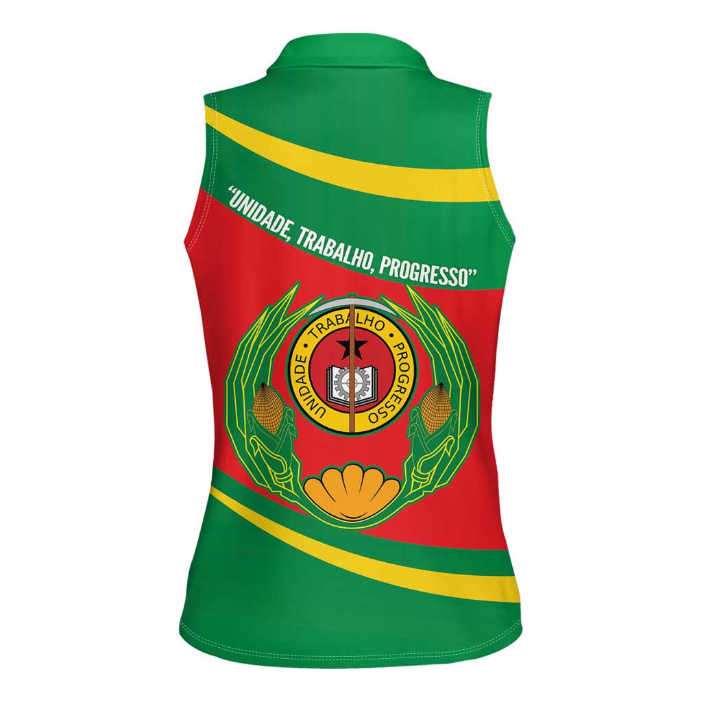 Cape Verde 1975-1992 Women Sleeveless Polo Shirt Unidade Trabalho Progresso