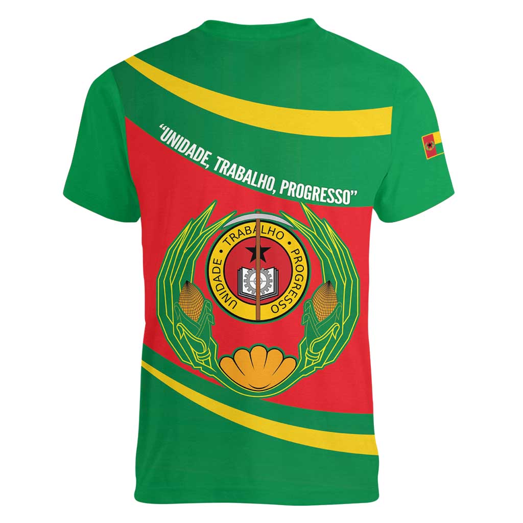 Cape Verde 1975-1992 Women V-Neck T-Shirt Unidade Trabalho Progresso