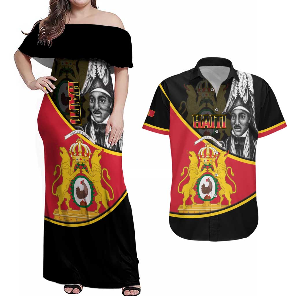 First Empire Of Haiti 1804-1806 Couples Matching Off Shoulder Maxi Dress and Hawaiian Shirt Jean-Jacques Dessalines Liberte ou la Mort!