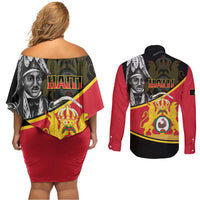First Empire Of Haiti 1804-1806 Couples Matching Off Shoulder Short Dress and Long Sleeve Button Shirt Jean-Jacques Dessalines Liberte ou la Mort!