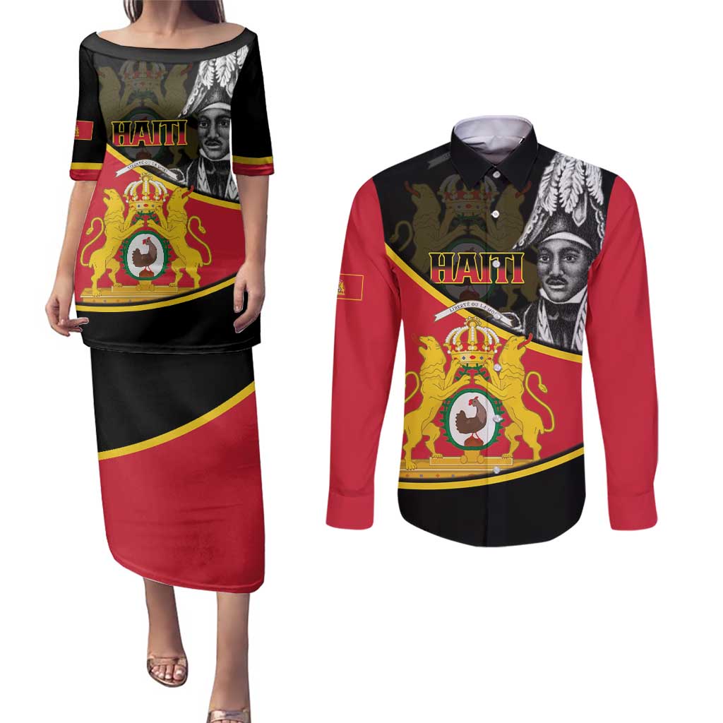 First Empire Of Haiti 1804-1806 Couples Matching Puletasi and Long Sleeve Button Shirt Jean-Jacques Dessalines Liberte ou la Mort!