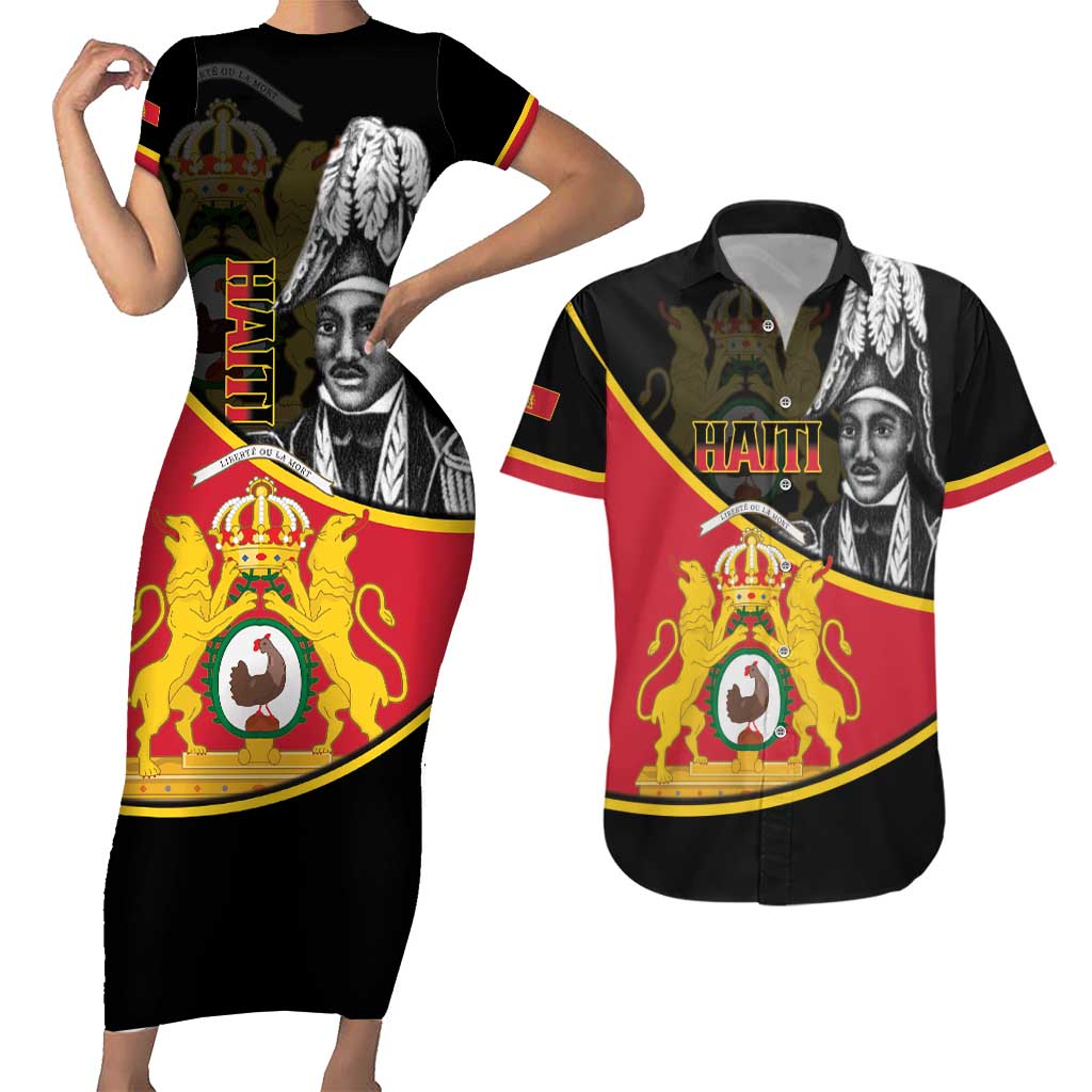 First Empire Of Haiti 1804-1806 Couples Matching Short Sleeve Bodycon Dress and Hawaiian Shirt Jean-Jacques Dessalines Liberte ou la Mort!