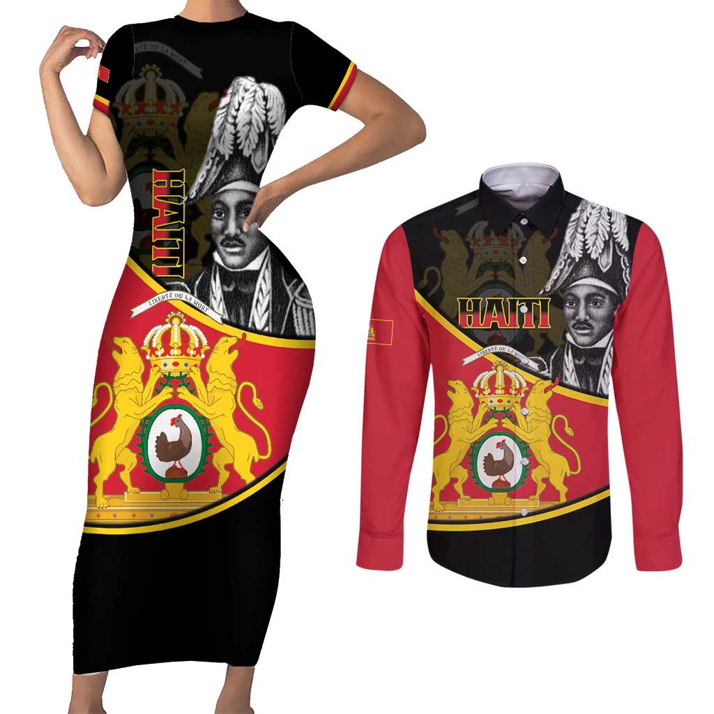 First Empire Of Haiti 1804-1806 Couples Matching Short Sleeve Bodycon Dress and Long Sleeve Button Shirt Jean-Jacques Dessalines Liberte ou la Mort!