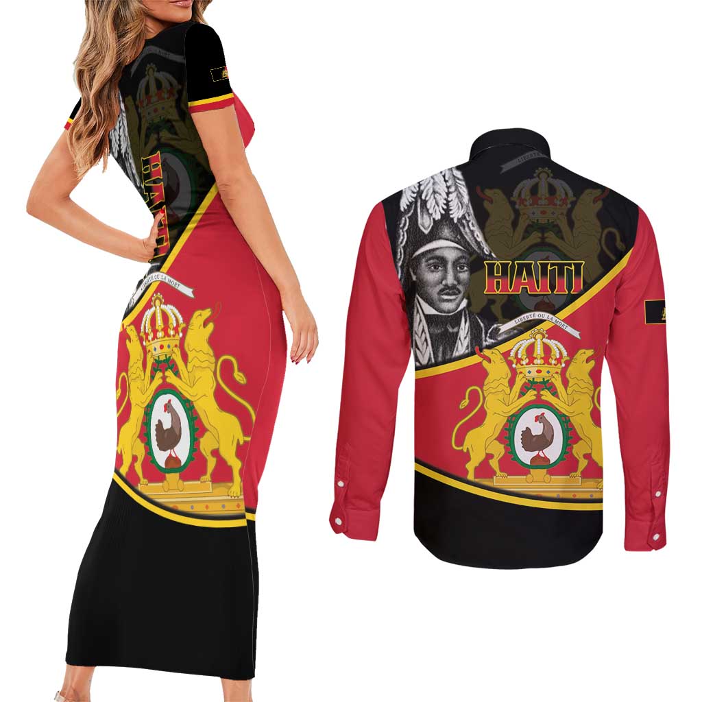 First Empire Of Haiti 1804-1806 Couples Matching Short Sleeve Bodycon Dress and Long Sleeve Button Shirt Jean-Jacques Dessalines Liberte ou la Mort!