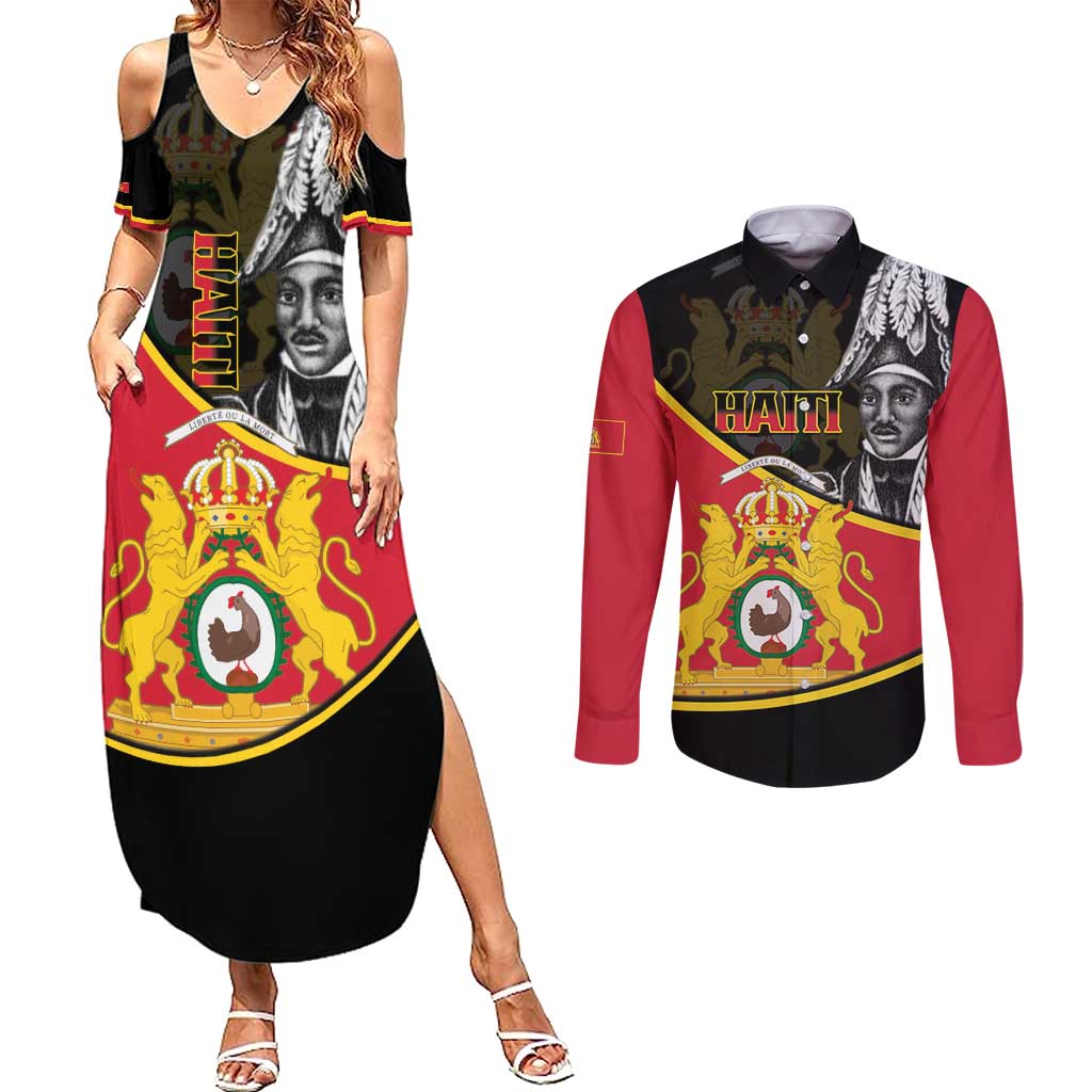 First Empire Of Haiti 1804-1806 Couples Matching Summer Maxi Dress and Long Sleeve Button Shirt Jean-Jacques Dessalines Liberte ou la Mort!