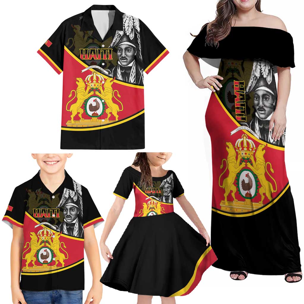 First Empire Of Haiti 1804-1806 Family Matching Off Shoulder Maxi Dress and Hawaiian Shirt Jean-Jacques Dessalines Liberte ou la Mort!