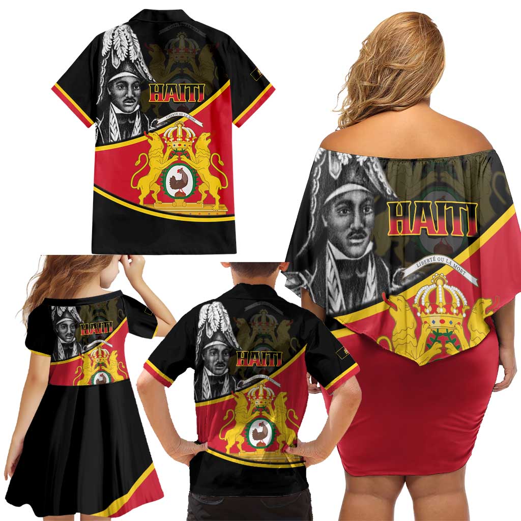 First Empire Of Haiti 1804-1806 Family Matching Off Shoulder Short Dress and Hawaiian Shirt Jean-Jacques Dessalines Liberte ou la Mort!