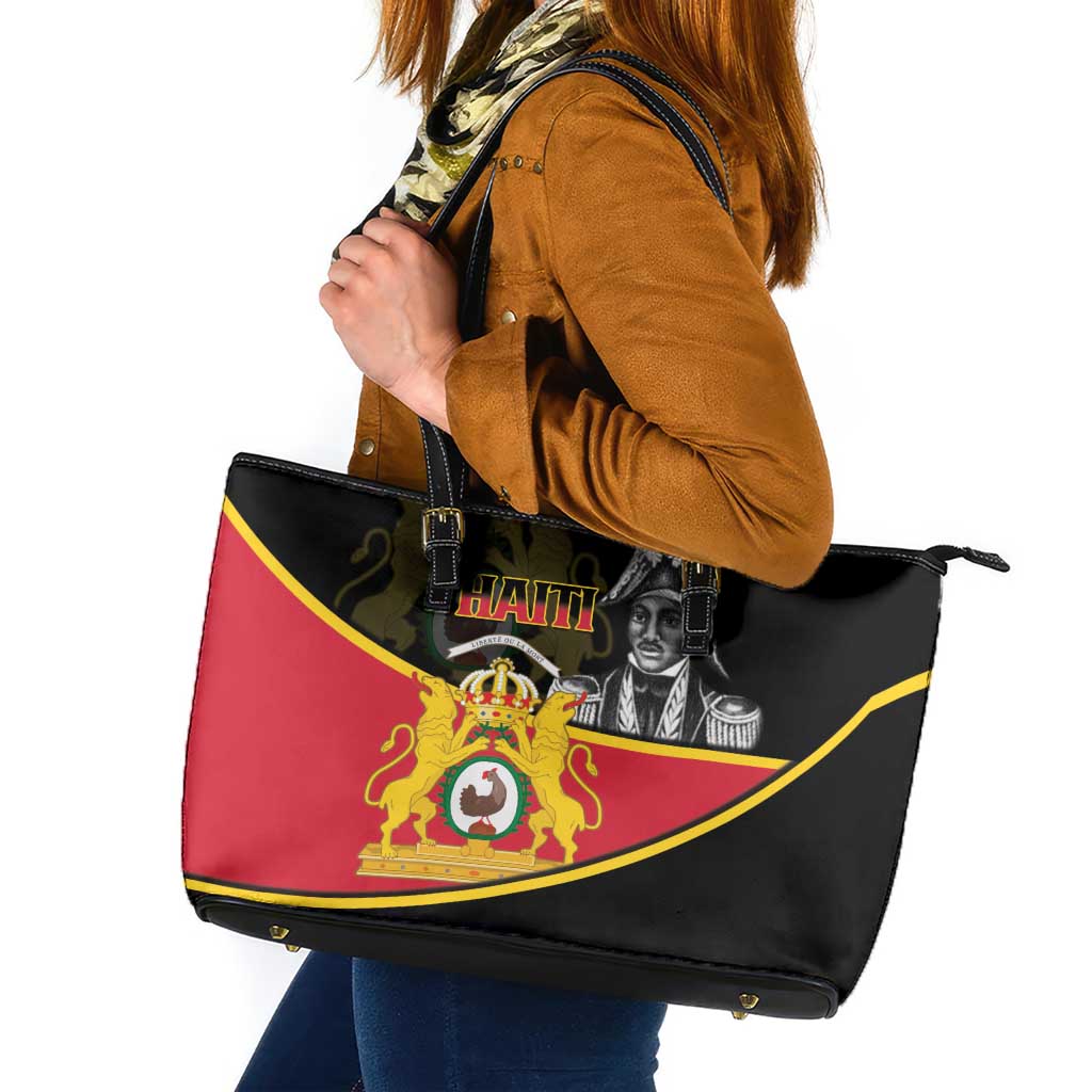 First Empire Of Haiti 1804-1806 Leather Tote Bag Jean-Jacques Dessalines Liberte ou la Mort!