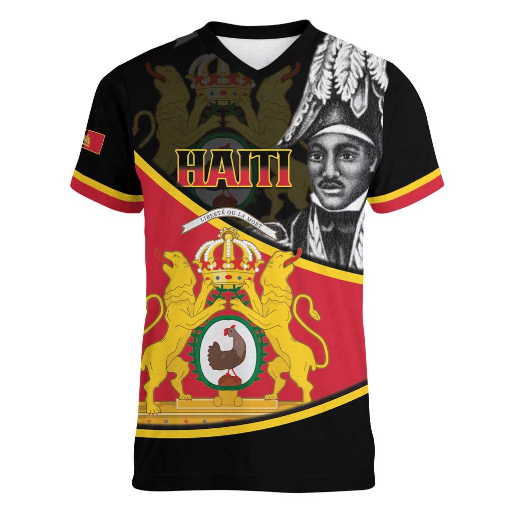 First Empire Of Haiti 1804-1806 Women V-Neck T-Shirt Jean-Jacques Dessalines Liberte ou la Mort!