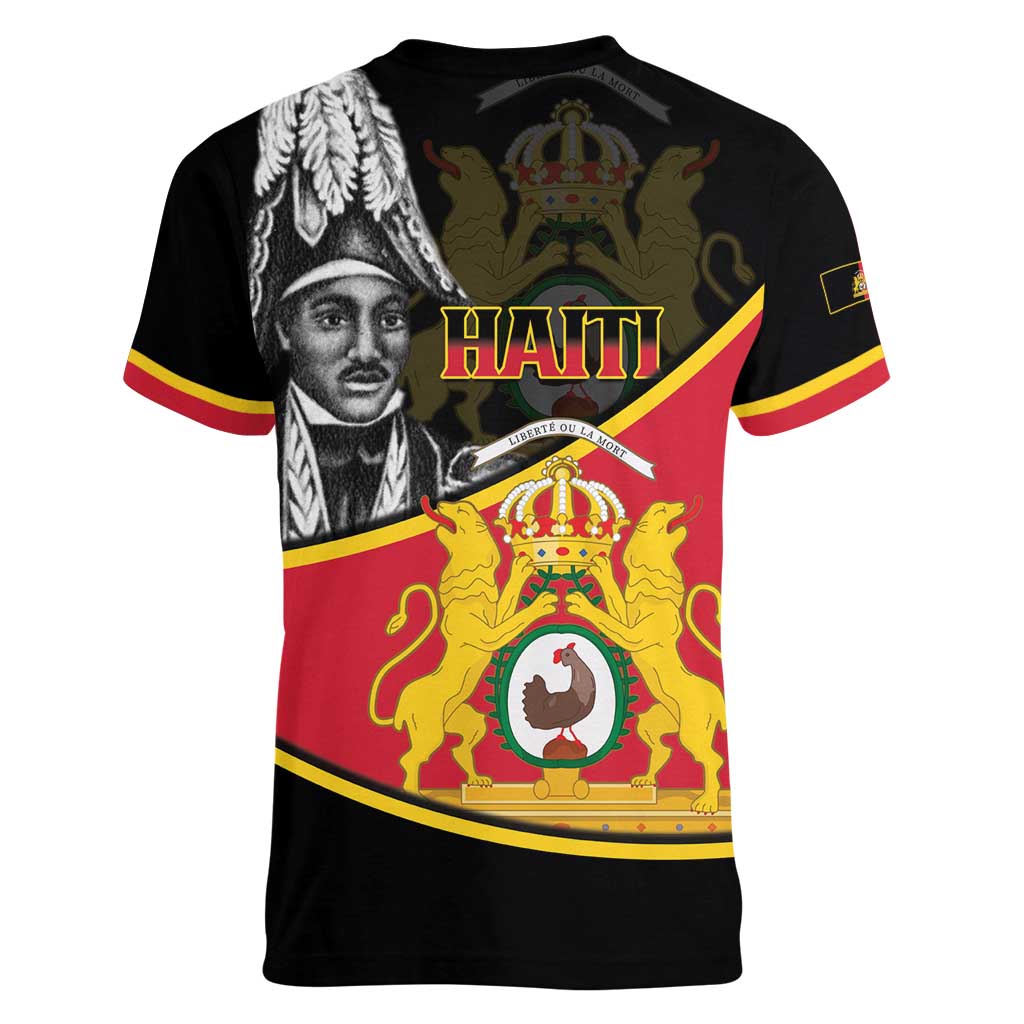 First Empire Of Haiti 1804-1806 Women V-Neck T-Shirt Jean-Jacques Dessalines Liberte ou la Mort!