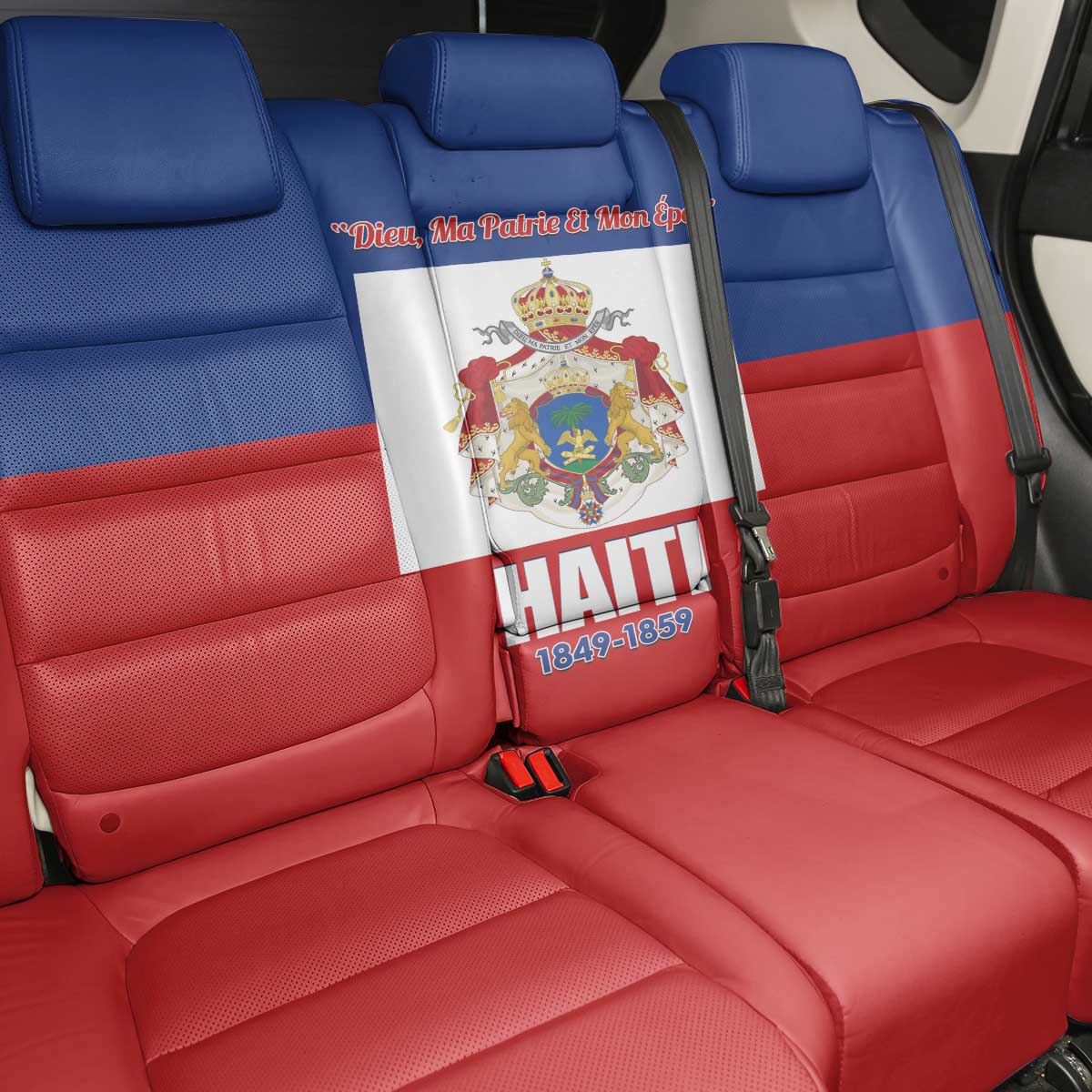 Second Empire of Haiti 1849-1859 Back Car Seat Cover Anpi an Ayiti Flag Style