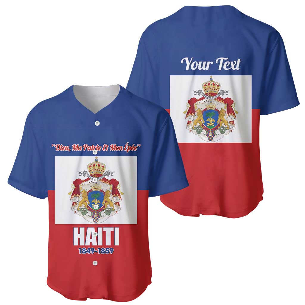Personalised Second Empire of Haiti 1849-1859 Baseball Jersey Anpi an Ayiti Flag Style