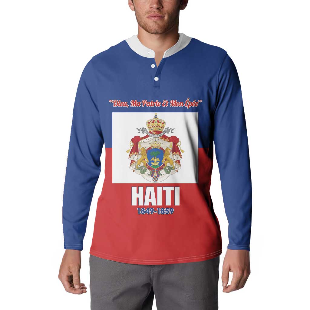 Personalised Second Empire of Haiti 1849-1859 Button Sweatshirt Anpi an Ayiti Flag Style