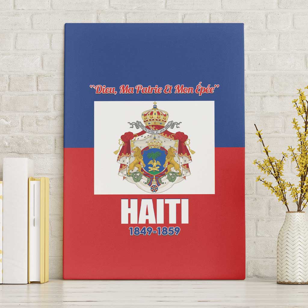 Second Empire of Haiti 1849-1859 Canvas Wall Art Anpi an Ayiti Flag Style