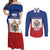 Personalised Second Empire of Haiti 1849-1859 Couples Matching Off Shoulder Maxi Dress and Long Sleeve Button Shirt Anpi an Ayiti Flag Style