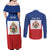 Personalised Second Empire of Haiti 1849-1859 Couples Matching Off Shoulder Maxi Dress and Long Sleeve Button Shirt Anpi an Ayiti Flag Style