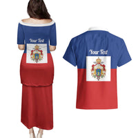 Personalised Second Empire of Haiti 1849-1859 Couples Matching Puletasi and Hawaiian Shirt Anpi an Ayiti Flag Style