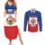 Personalised Second Empire of Haiti 1849-1859 Couples Matching Summer Maxi Dress and Long Sleeve Button Shirt Anpi an Ayiti Flag Style