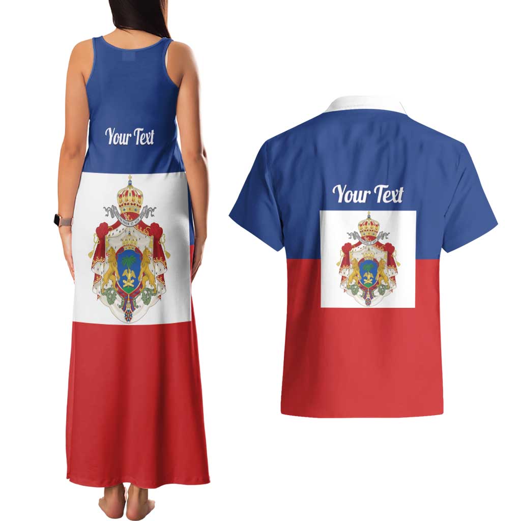 Personalised Second Empire of Haiti 1849-1859 Couples Matching Tank Maxi Dress and Hawaiian Shirt Anpi an Ayiti Flag Style