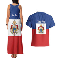Personalised Second Empire of Haiti 1849-1859 Couples Matching Tank Maxi Dress and Hawaiian Shirt Anpi an Ayiti Flag Style