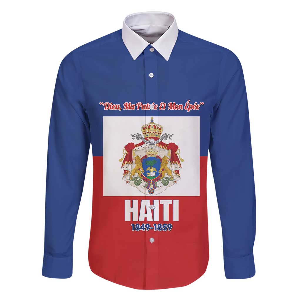 Personalised Second Empire of Haiti 1849-1859 Family Matching Long Sleeve Bodycon Dress and Hawaiian Shirt Anpi an Ayiti Flag Style