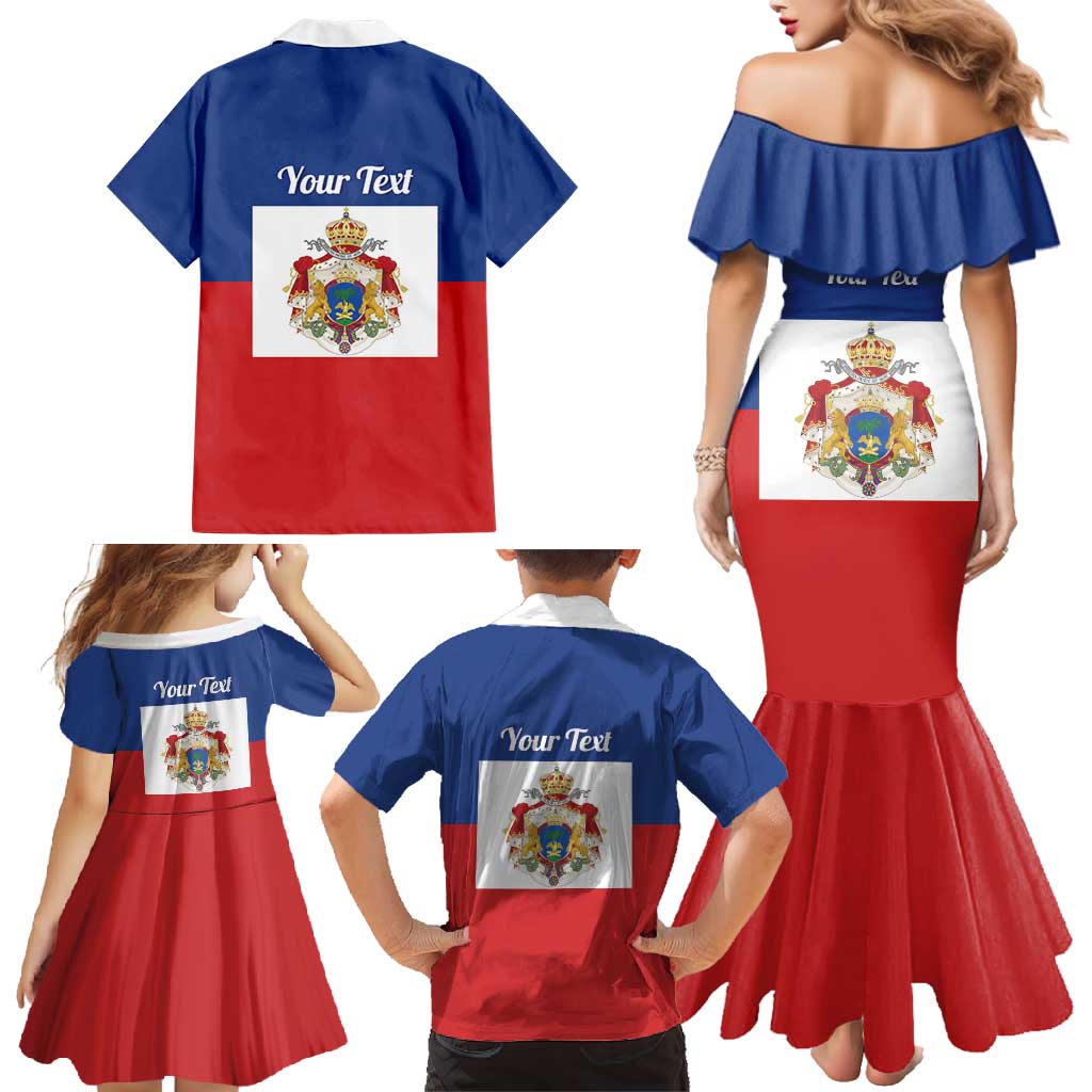 Personalised Second Empire of Haiti 1849-1859 Family Matching Mermaid Dress and Hawaiian Shirt Anpi an Ayiti Flag Style