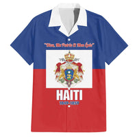 Personalised Second Empire of Haiti 1849-1859 Family Matching Off The Shoulder Long Sleeve Dress and Hawaiian Shirt Anpi an Ayiti Flag Style