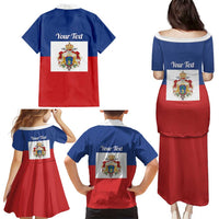 Personalised Second Empire of Haiti 1849-1859 Family Matching Puletasi and Hawaiian Shirt Anpi an Ayiti Flag Style