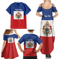 Personalised Second Empire of Haiti 1849-1859 Family Matching Summer Maxi Dress and Hawaiian Shirt Anpi an Ayiti Flag Style