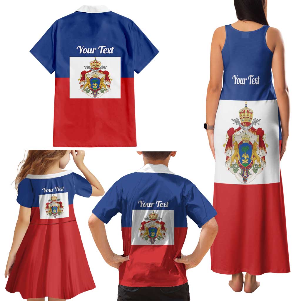 Personalised Second Empire of Haiti 1849-1859 Family Matching Tank Maxi Dress and Hawaiian Shirt Anpi an Ayiti Flag Style