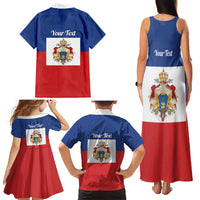 Personalised Second Empire of Haiti 1849-1859 Family Matching Tank Maxi Dress and Hawaiian Shirt Anpi an Ayiti Flag Style