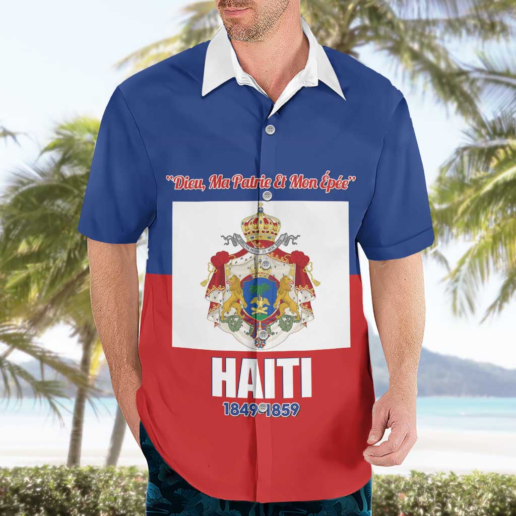 Personalised Second Empire of Haiti 1849-1859 Hawaiian Shirt Anpi an Ayiti Flag Style
