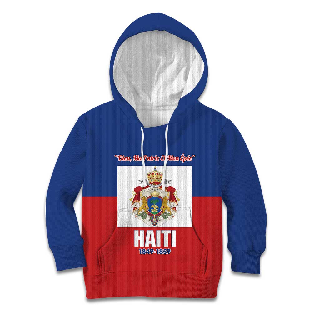 Personalised Second Empire of Haiti 1849-1859 Kid Hoodie Anpi an Ayiti Flag Style