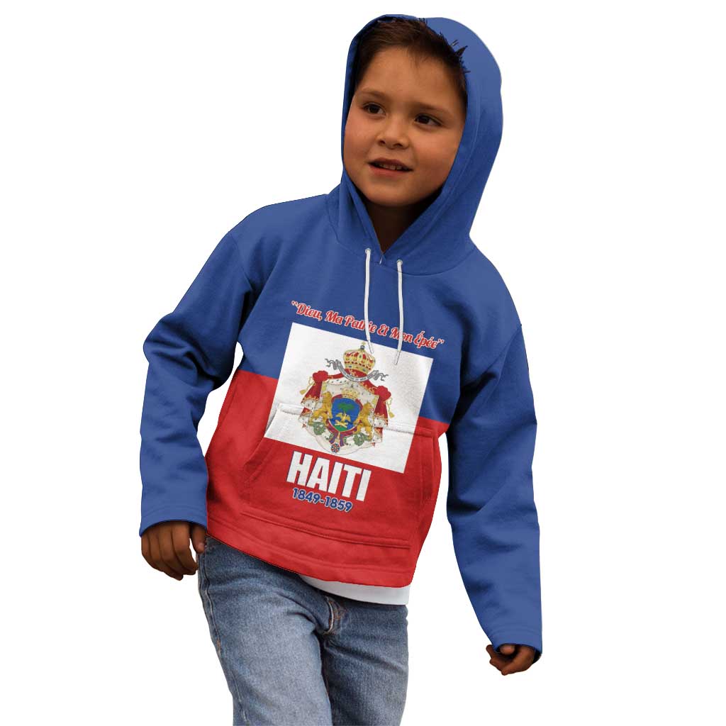 Personalised Second Empire of Haiti 1849-1859 Kid Hoodie Anpi an Ayiti Flag Style