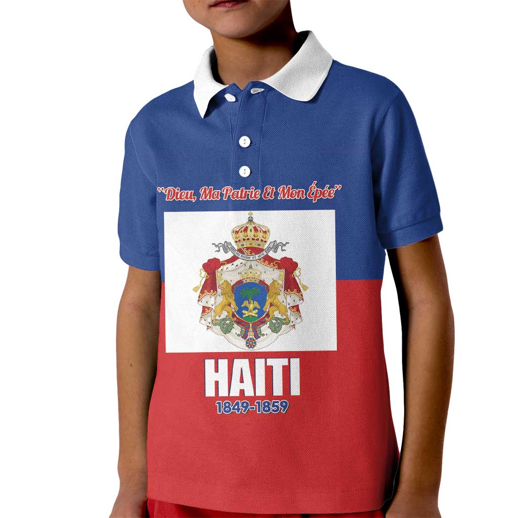 Personalised Second Empire of Haiti 1849-1859 Kid Polo Shirt Anpi an Ayiti Flag Style