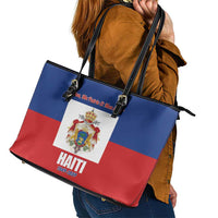 Second Empire of Haiti 1849-1859 Leather Tote Bag Anpi an Ayiti Flag Style