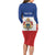 Personalised Second Empire of Haiti 1849-1859 Long Sleeve Bodycon Dress Anpi an Ayiti Flag Style