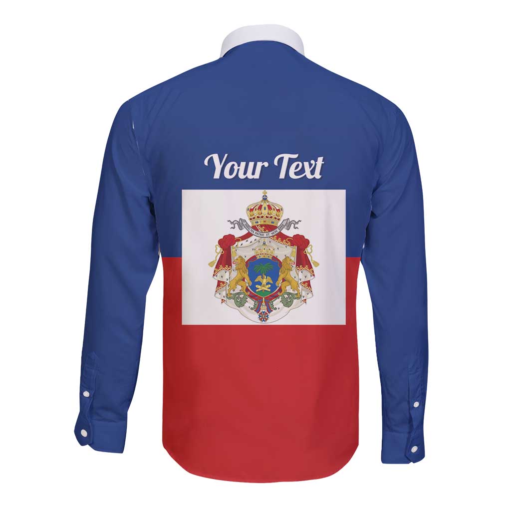 Personalised Second Empire of Haiti 1849-1859 Long Sleeve Button Shirt Anpi an Ayiti Flag Style