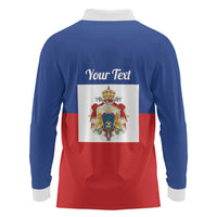 Personalised Second Empire of Haiti 1849-1859 Long Sleeve Polo Shirt Anpi an Ayiti Flag Style
