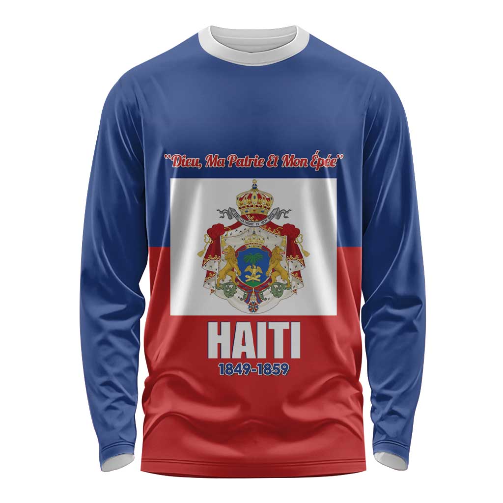Personalised Second Empire of Haiti 1849-1859 Long Sleeve Shirt Anpi an Ayiti Flag Style