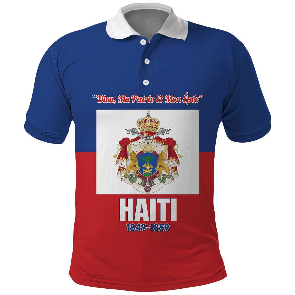 Personalised Second Empire of Haiti 1849-1859 Polo Shirt Anpi an Ayiti Flag Style